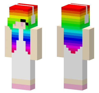 Snowflake Girl Rainbow Minecraft skin