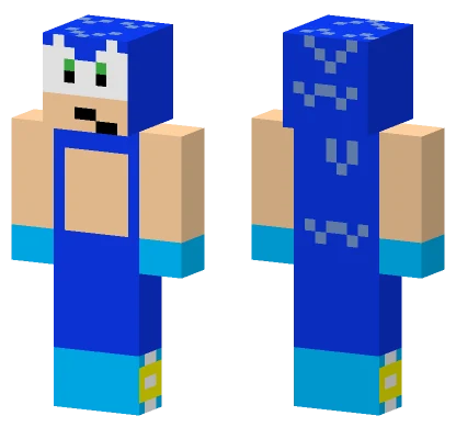 Sonic Sky Blue Clothes Minecraft skin