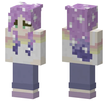 Sparkling Lavender Hair Girl Minecraft skin