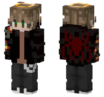 Spider Web Hoodie Boy Minecraft skin