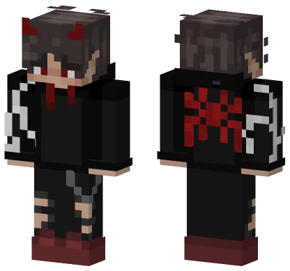 Spiderman Hoodie With Horns Minecraft skin