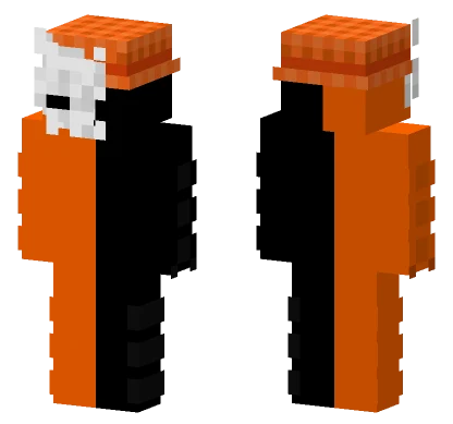 Split Orange Black Skin Minecraft skin