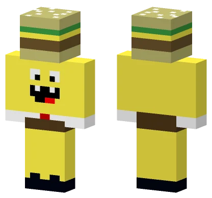 Spongebob Holding Burger Minecraft skin