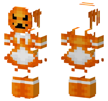 Spooky Orange Maid Dress Pumpkin Mask Minecraft skin