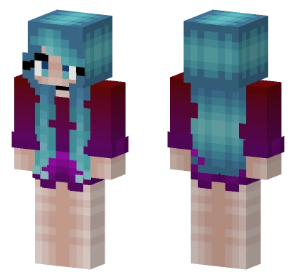 Spring Colors Blue Hair Dawn Outfit Minecraft skin