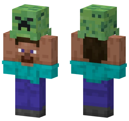Steve Carrying Creeper Minecraft skin