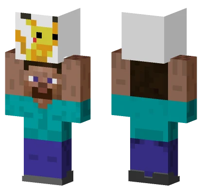 Steve Holding Pikachu Minecraft skin