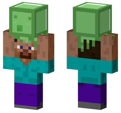 Steve Holding Slime Minecraft skin