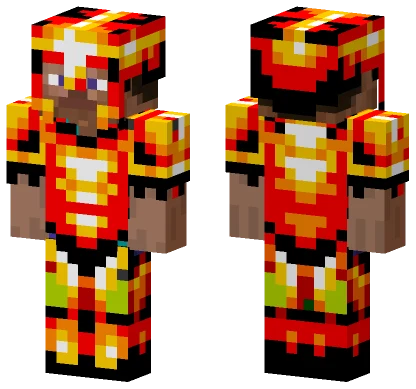 Steve Wearing Fire Armor Minecraft skin