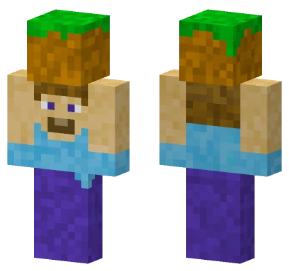 Steve With Grass Minecraft skin