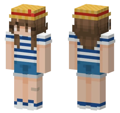 Straw Hat Girl Minecraft skin