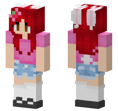 Strawberry Bunny Girl Minecraft skin