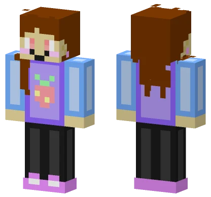 Strawberry Hoodie Girl Minecraft skin