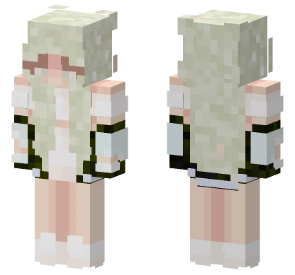Summer Girl Black Cyan White Minecraft skin
