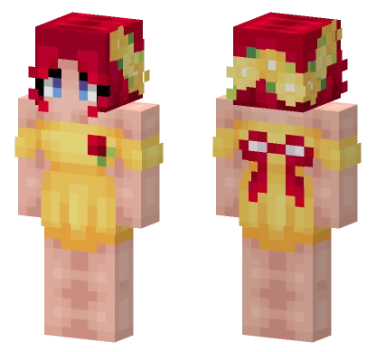 Sunflower Dress w Rose Red Minecraft skin