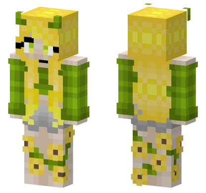 Sunflower Yellow Blonde Croptop Minecraft skin