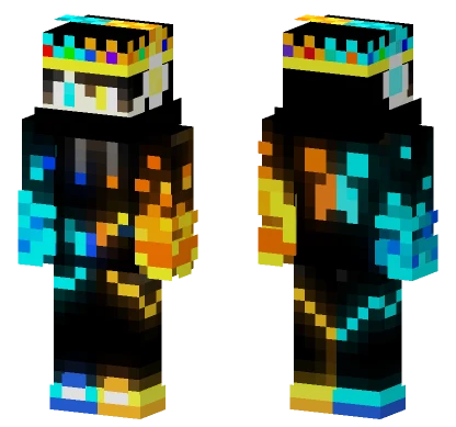 Swiftcatgaming God of Fire Ice Minecraft skin