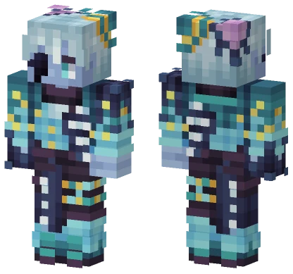 Sykkuno Aqua Archers Rookie Minecraft skin
