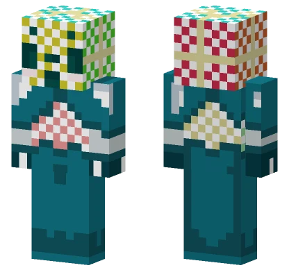Teal Blocky Armor Minecraft skin