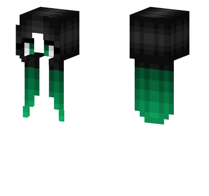 Teal Dye Hair Black Minecraft skin