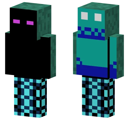 Teal Enderman Suit Minecraft skin