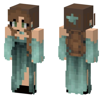 Teal Gown Girl Minecraft skin