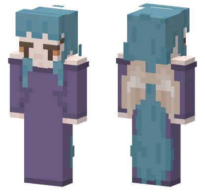 Teal Hair Girl Minecraft skin