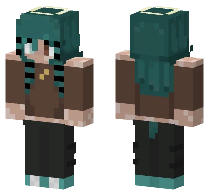 Teal Haired Girl Minecraft skin