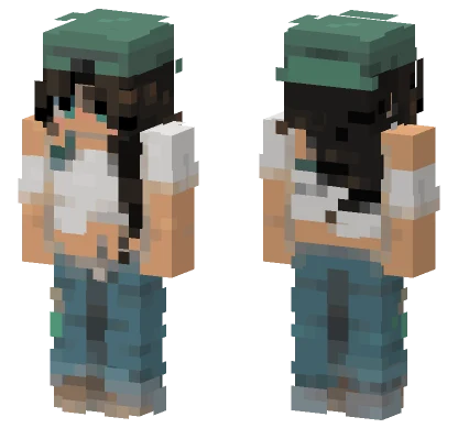 Teal Hooded Figure Minecraft skin