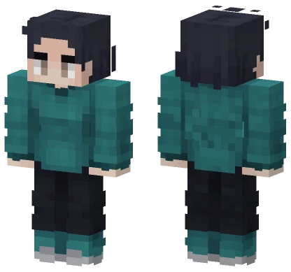 Teal Hoodie Boy Minecraft skin