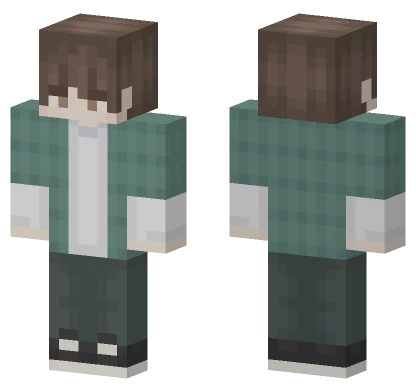 Teal Jacket Boy Minecraft skin