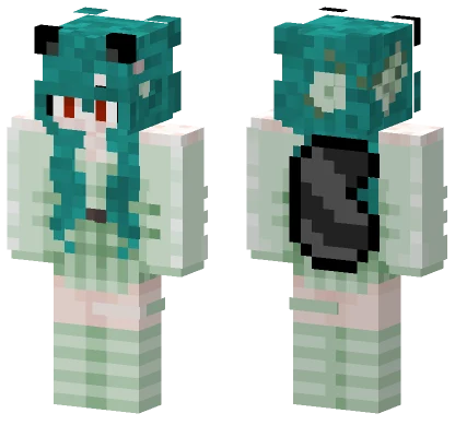 Teal Panda Cub Minecraft skin