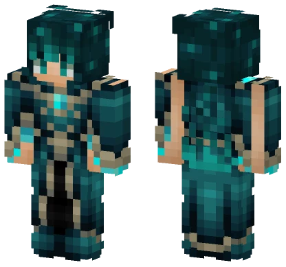 Teal Warden Priestess Minecraft skin