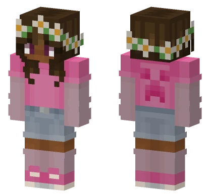 The Pink Flower Girl Minecraft skin