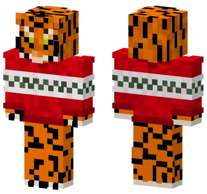 Tiger Christmas Sweater Minecraft skin