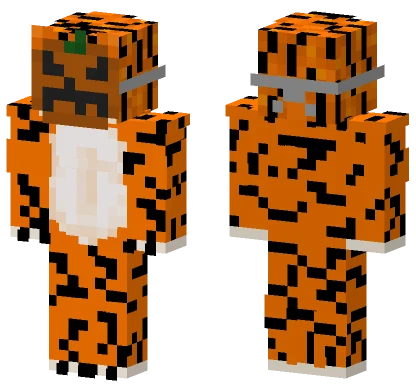 Tiger With Pumpkin Mask Minecraft skin