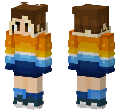 Tnt Gnome Sunset Hoodie Orange Minecraft skin