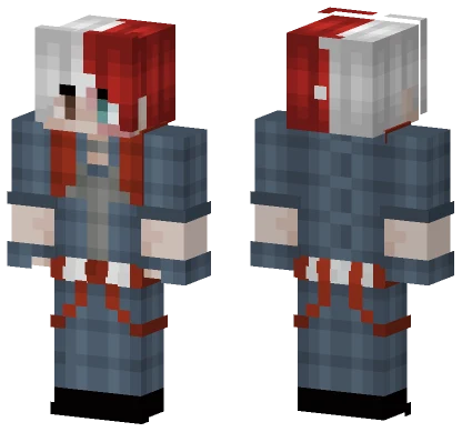 Todoroki Blue Plaid Minecraft skin