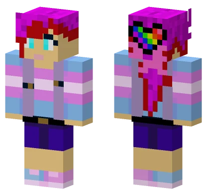 Trans Pride Girl Minecraft skin