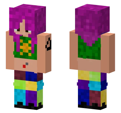 Transmilover Pelo Rosa Morado Minecraft skin