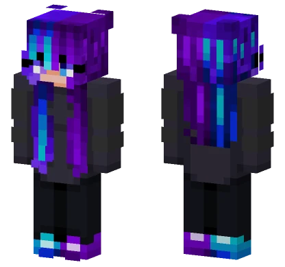 Tsukiiii Blue Purple Minecraft skin