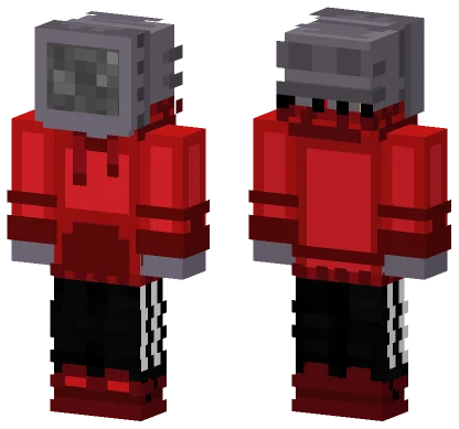 TV Head Red Hoodie Minecraft skin