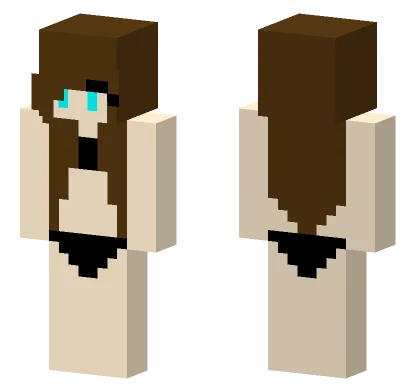 Two Piece Swimsuit Girl Black Minecraft skin