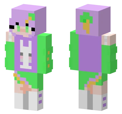 Unshaded Purple Bunny Girl Minecraft skin