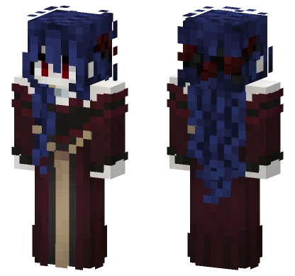 Vampire Queen Medieval Red Dress Minecraft skin