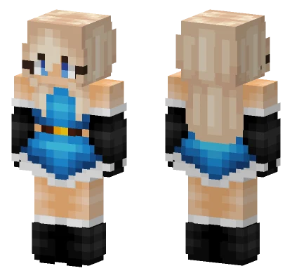 Vicky In Blue Xmas Dress Minecraft skin