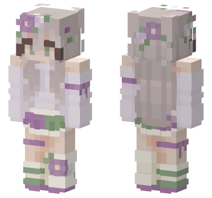 Violet Flower Dress Minecraft skin