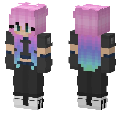 Viviantte Pink Hair Girl Minecraft skin