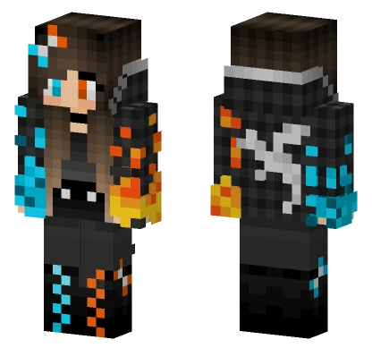 Water Fire Girl Minecraft skin