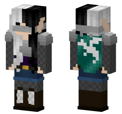 White and Black Dragon Knight Minecraft skin